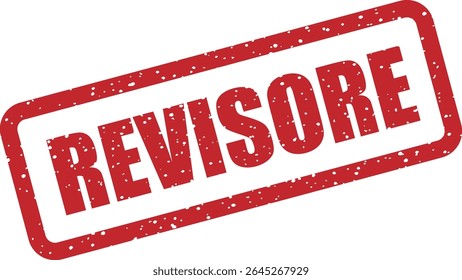 Rubber vector stamp with the Italian word “REVISORE” (reviewer). Suitable for use in editorial, academic, or technical documentation
