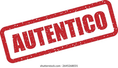Rubber vector stamp with the Italian word “AUTENTICO” (authentic). Ideal for original content, handmade products, or verified documents