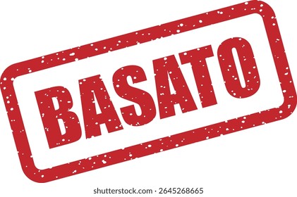 Rubber vector stamp with the Italian word “BASATO” (based). Useful for technical references, structured data, or citations