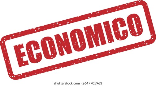 Carimbo de borracha com a palavra italiana "ECONOMICO" (econômico ou barato). Ideal para promoções de bajo costo y ofertas asequbles