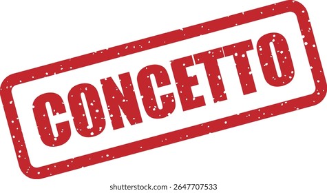 Carimbo de borracha com a palavra italiana "CONCETTO" (conceito). Ideal para fases de diseño, brainstorming o presentaciones de ideias