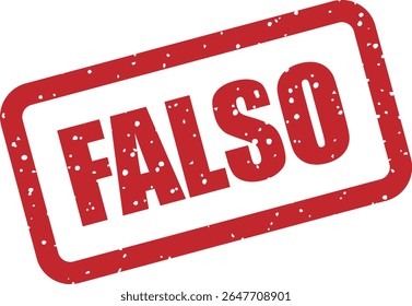 Carimbo com a palavra italiana "FALSO" (falso). Ideal para publicidade de fraude, contenido no verificado o alertas de seguridade