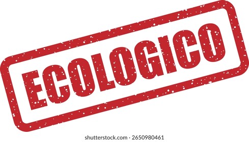 Carimbo de borracha com a palavra italiana "Ecologico" (ecológico). Excelente para embalagens ecológicas, materiais para RSE ou iniciativas ecológicas
