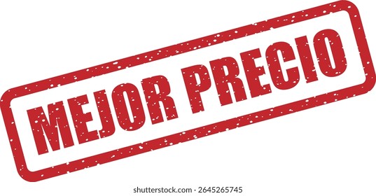 Carimbo de borracha com a frase espanhola "MEJOR PRECIO" (melhor preço). Excelente para vendas, ofertas de valor ou comparações de preços