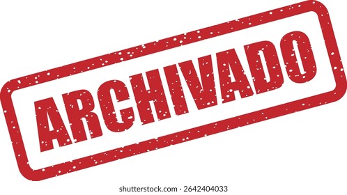 Rubber vector stamp with the Spanish word “ARCHIVADO” (Filed). Suitable for archives, document management, and filing systems