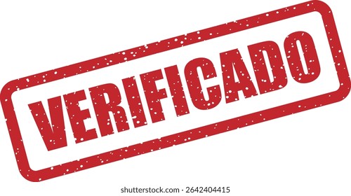 Carimbo de borracha com a palavra espanhola "VERIFICADO" (verificado). Adequado para aprovações, listas de verificação e controle de qualidade