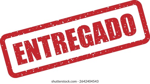 Rubber vector stamp with the Spanish word “ENTREGADO” (Delivered). Designed for shipment, logistics, and package verification