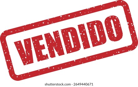 Carimbo de borracha com a palavra espanhola "VENDIDO" (vendido). Perfeito para comércio eletrônico, varejo ou gráficos imobiliários
