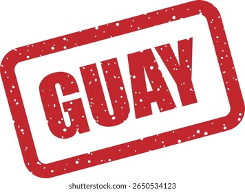 Rubber vector stamp with the Spanish word “GUAY” (cool). Great for youth marketing, streetwear branding, or fun approvals