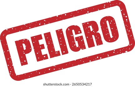 Carimbo com a palavra espanhola "PELIGRO" (perigo). Perfeito para avisos de risco, sinais de segurança ou etiquetas de alto risco