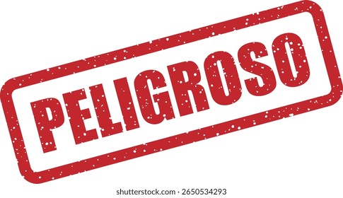 Carimbo com a palavra espanhola "PELIGROSO" (perigoso). Ideal para rótulos tóxicos, alertas de risco ou gráficos de aviso