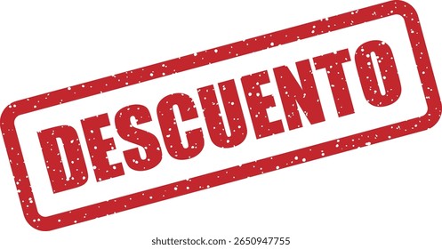 Sello de Vector de goma con la palabra española “DESCUENTO” (descuento). Ideal para ventas, ofertas y promociones