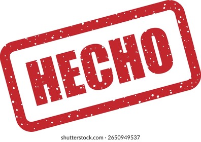 Carimbo de borracha com a palavra espanhola "HECHO" (feito). Ideal para marcar tarefas como concluídas