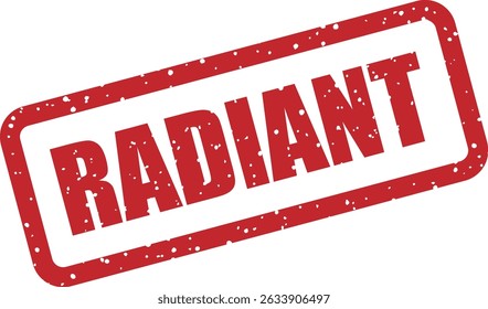 Rubber vector stamp with the word "RADIANT", perfect for bright, glowing, and positive design themes