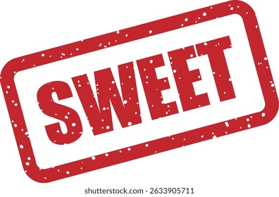 Rubber vector stamp with the word "SWEET", perfect for playful, loving, or endearing graphic designs
