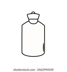 Icono de línea de calentador de goma aislado sobre fondo blanco.
