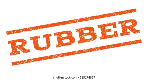 Rubber watermark stamp. Text caption between parallel lines with grunge design style. Rubber seal stamp with scratched texture. Vector orange color ink imprint on a white background.