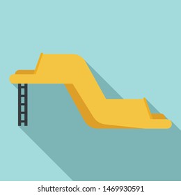Rubber waterpark slide icon. Flat illustration of rubber waterpark slide vector icon for web design
