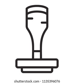 A rubber and wood tool to fix impression with ink to be stamped 