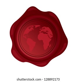 Rubber of world over white background vector illustration