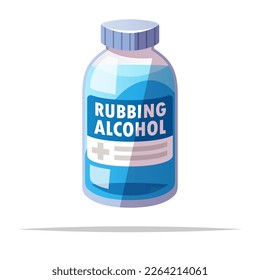 Rubbing alcohol bottle vector isolated illustration