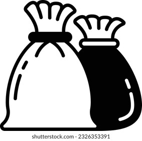 Rubbish Bags concept, disposal of household waste vector icon design, Housekeeping symbol, Office caretaker sign, porter or cleanser equipment stock illustration