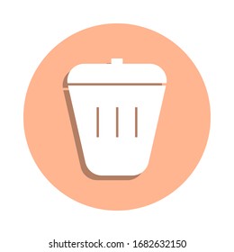 Rubbish bin badge icon. Simple glyph, flat vector of web icons for ui and ux, website or mobile application