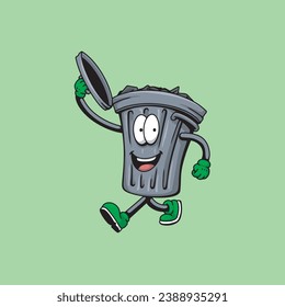rubbish bin cartoon charcter design element