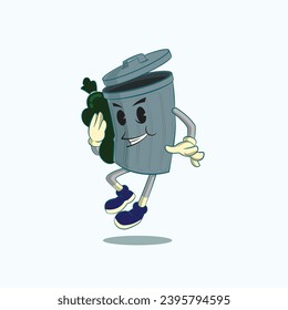 Rubbish bin cartoon vector !