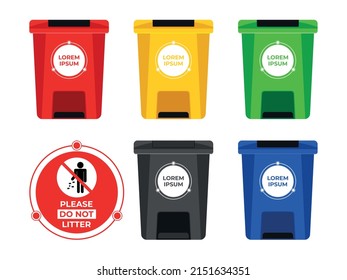 Colección vectorial de elementos de cubo de goma