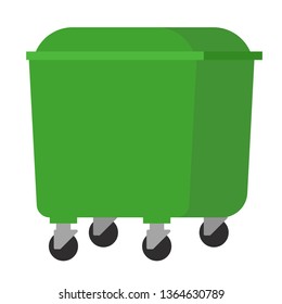 Rubbish bin flat illustration