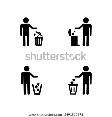 rubbish bin flat Vector illustration