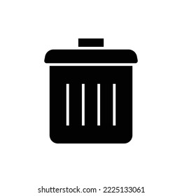 Rubbish bin glyph icon illustration. suitable for cleanliness icon . icon related to packaging. Simple vector design editable. Pixel perfect at 32 x 32