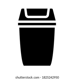 Müll bin Glyph Symbol Vektorgrafik. Mülleimer-Schild. isoliertes Kontursymbol