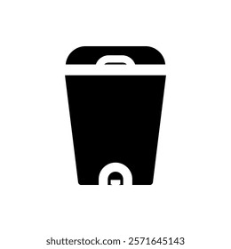 Rubbish Bin icon flat style isolated. Vector