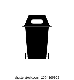 Rubbish Bin icon flat style isolated. Vector