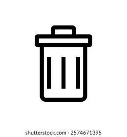 Rubbish Bin icon flat style isolated. Vector