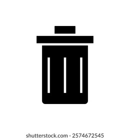 Rubbish Bin icon flat style isolated. Vector