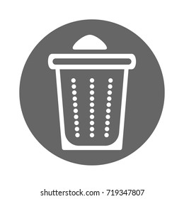 Rubbish bin icon in line art