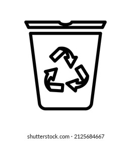 Rubbish bin icon. line icon style. suitable for cleanliness icon. simple design editable. Design template vector
