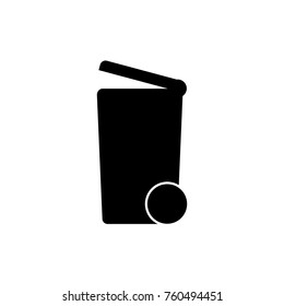 Rubbish bin icon, Trash icon , black sign design