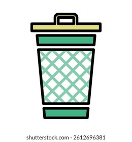rubbish bin icon vector design template elegant style