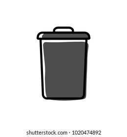 Rubbish bin icon vector illustration on white background