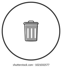 Rubbish bin icon vector illustration on white background