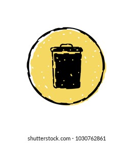 Rubbish bin icon vector illustration on white background