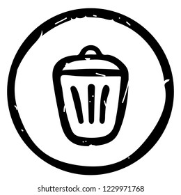 Rubbish bin icon vector illustration on white background. Eps10