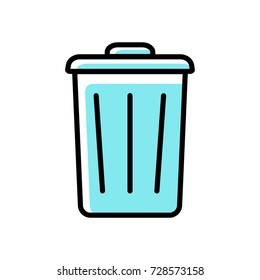 Rubbish bin icon vector illustration on white background