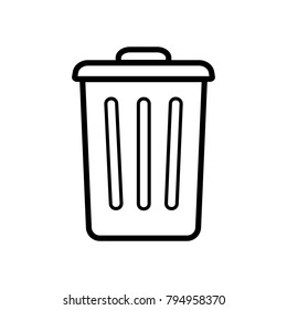 Rubbish bin icon vector illustration on white background