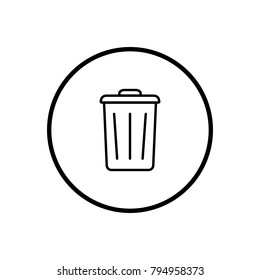Rubbish bin icon vector illustration on white background