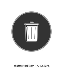 Rubbish bin icon vector illustration on white background